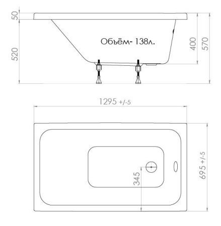 Акриловая ванна Triton Ультра 130