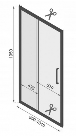 Душевая дверь Rea Rapid Slide 100 Rea-K6400 раздвижные, черный