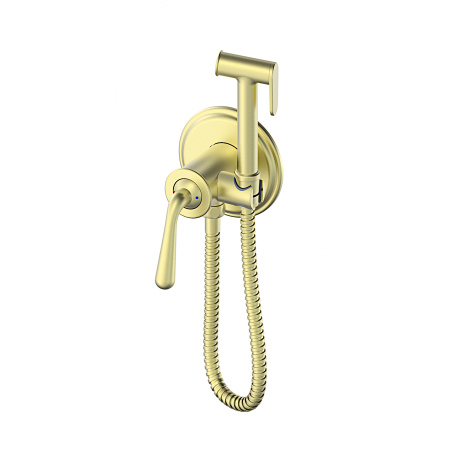 Смеситель с гигиеническим душем встраиваемый WONZON & WOGHAND, Брашированное золото (WW-88829008-BG)