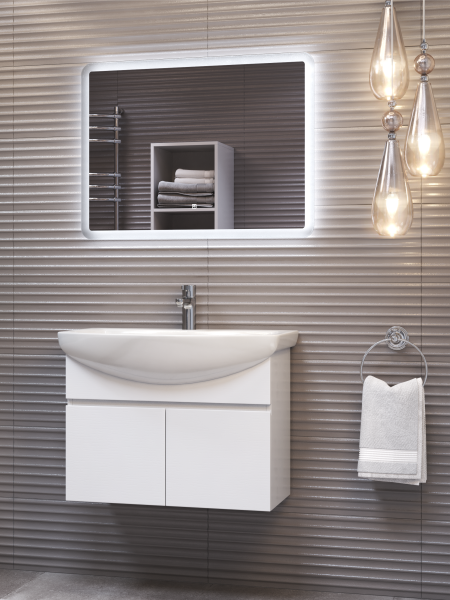 Тумба под раковину подвесная VIGO Wing tp.WIN.BAL.70.2D белый, 70 см