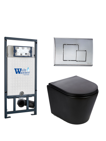 Комплект инсталляции с унитазом Weltwasser MARBERG 507 + SALZBACH 043 MT-BL + MAR 507 SE-CR