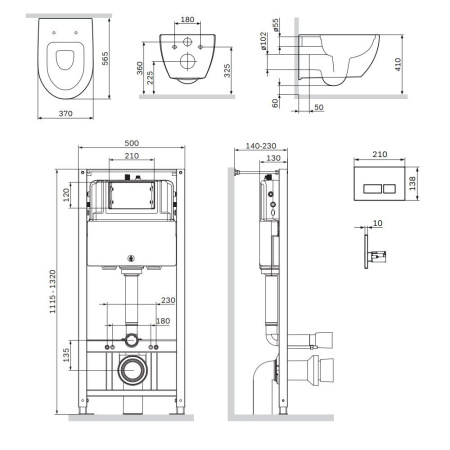 IS47001.111700 Комплект инсталляция с клавишей Pro S белый с подв унит Awe FlashClean с сиденьем м/лифт