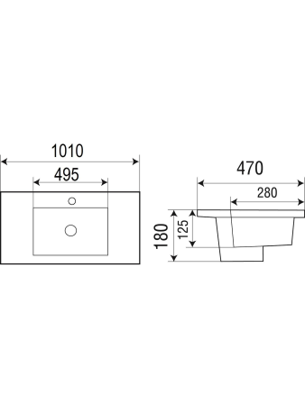 Раковина врезная WeltWasser WW SK DEILBACH 7506-100 MT-BL