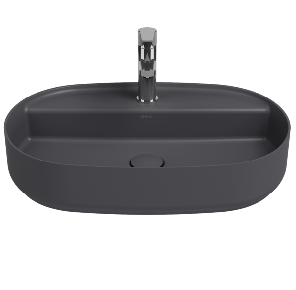 Раковина накладная ISVEA Infinity 60 овальная 60см цвет антрацит матовый 10NF65060SV-2C