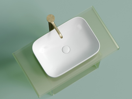 Умывальник чаша накладная прямоугольная Ceramicanova Element 500*359*145мм, белый матовый, CN6055MW