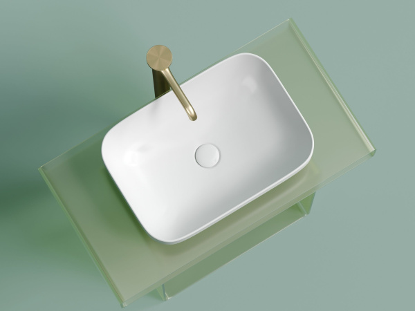 Умывальник чаша накладная прямоугольная Ceramicanova Element 500*359*145мм, белый матовый, CN6055MW