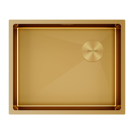 Мойка Paulmark NEXT-SKEW 54 UNI PM885444-BG 440х540х200 мм, нержавеющая сталь, брашированное золото