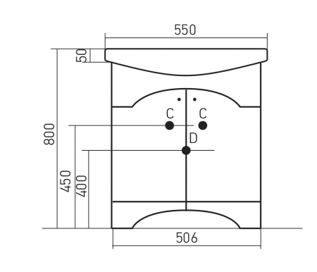 Тумба под раковину Элеганс-55 MIXLINE Крит-55 патина золото (533079)