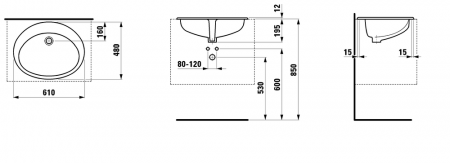 Умывальник Laufen Indova 8113920001091 61x48x19.5