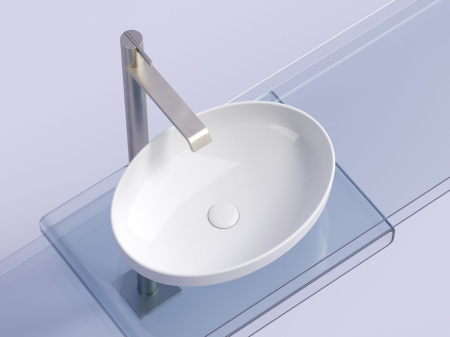 Умывальник чаша накладная овальная Ceramicanova Element 502*363*145мм, белый, CN6056