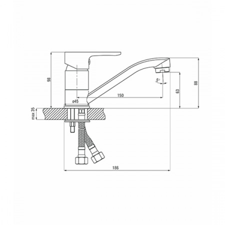 Смеситель для умывальника Deante Chaber хром BGC 026M
