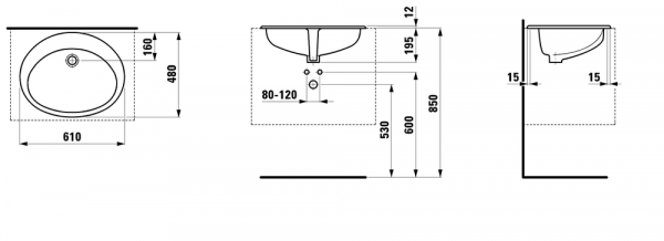 Умывальник Laufen Indova 8113920001091 61x48x19.5