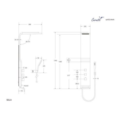 Панель SELLA S душевая Cerutti SPA CT8990