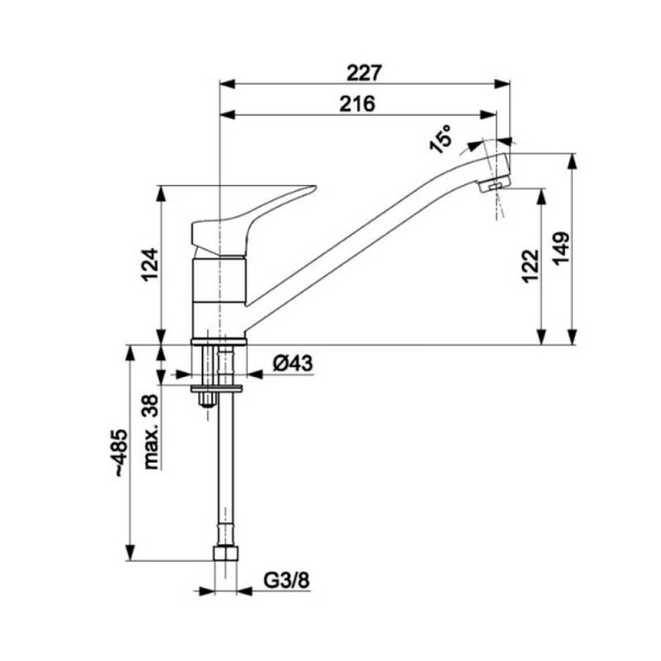 Смеситель для кухни  Armatura MORRIS 5243-915-00, хром