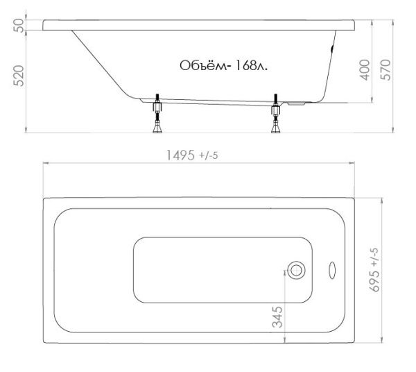 Акриловая ванна Triton Ультра 150