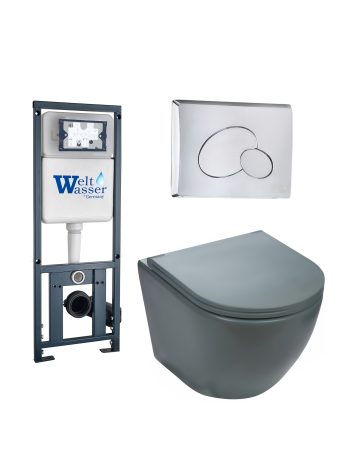 Комплект инсталляции с унитазом Weltwasser MARBERG 410 + MERZBACH 043 MT-GR + MAR 410 RD-CR