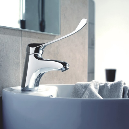 Смеситель для раковины с хирургической ручкой FASHUN A1054, хром