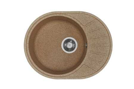 Мойка для кухни из литого мрамора AQUATON Чезана круглая с крылом терракотовая 1A711232CS270