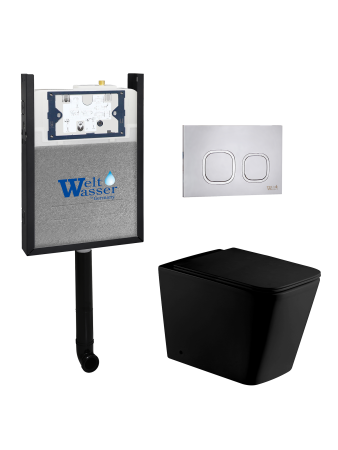 Комплект инсталляции с унитазом Weltwasser AMBERG 404 + GELBACH 002 MT-BL + AMBERG RD-MT CR