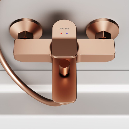 F85A10044 X-Joy, Смеситель для ванны и душа AM.PM, роз. золото