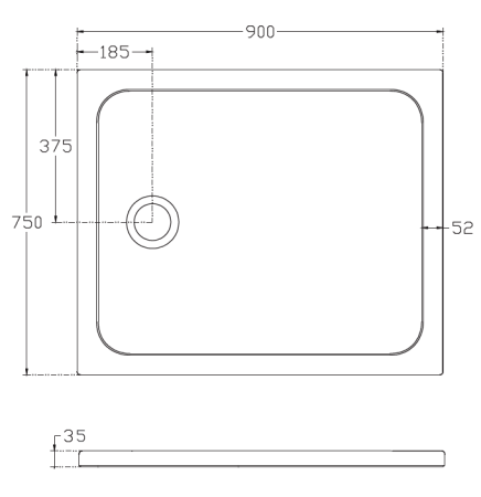 Душевой поддон 900х750 ISVEA прямоугольный цвет коричневый матовый 10DT97366-42H