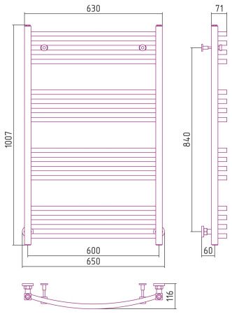 Полотенцесушитель Сунержа Аркус 1000x600 00-0251-1060