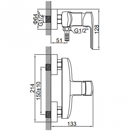 Смеситель для душа Ledeme H58 L2058