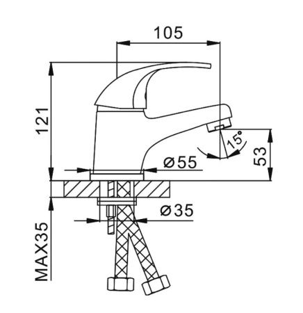 Смеситель для умывальника Frap F1003