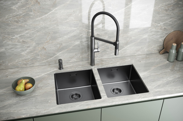 Мойка Paulmark LASSAN 38 UNI LA38-GM 380х440х200 мм, нержавеющая сталь, вороненая сталь