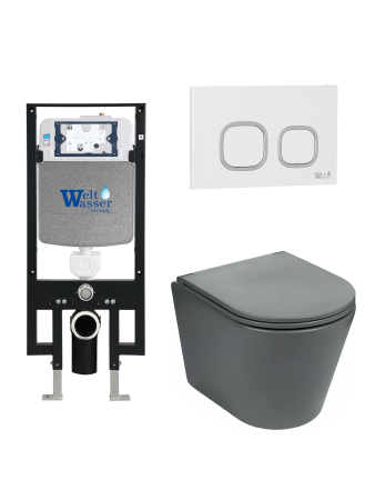 Комплект инсталляции с унитазом Weltwasser AMBERG 497 + SALZBACH 043 MT-GR + AMBERG RD-WT