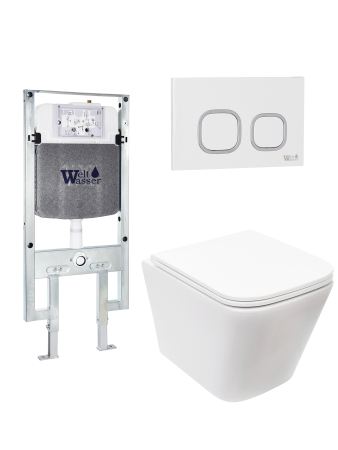 Комплект инсталляции с унитазом Weltwasser AMBERG 497 ST + GELBACH 043 MT-WT + AMBERG RD-WT