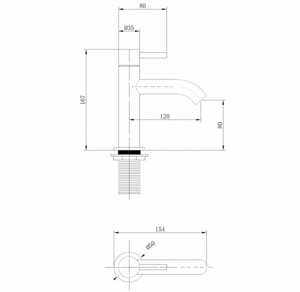 Смеситель ABBER Wasser Kreis AF8110G для раковины, золото матовое