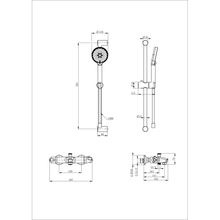 Смеситель для ванны с душем и термостатом WONZON & WOGHAND, Темный графит (WW-C2001-A-BGG)