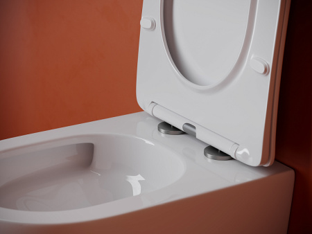 Подвесной унитаз Ceramicanova UNO безободковый, смыв Торнадо, с крепежом для полностью скрытого монтажа, ультратонким сидением с функцией быстрого снятия и крышкой с функцией плавного закрытия, цвет белый CN11001T