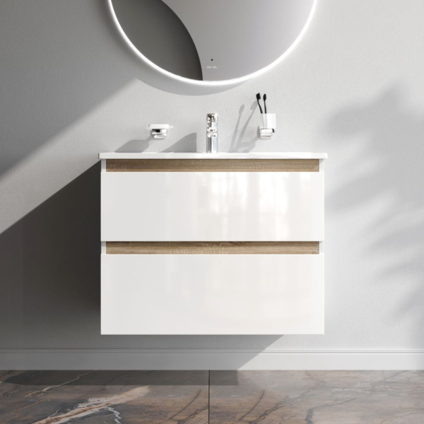 M85AFHX0802WG X-Joy База под раковину AM.PM, подвесная, 80 см, 2 ящика, белый глянец