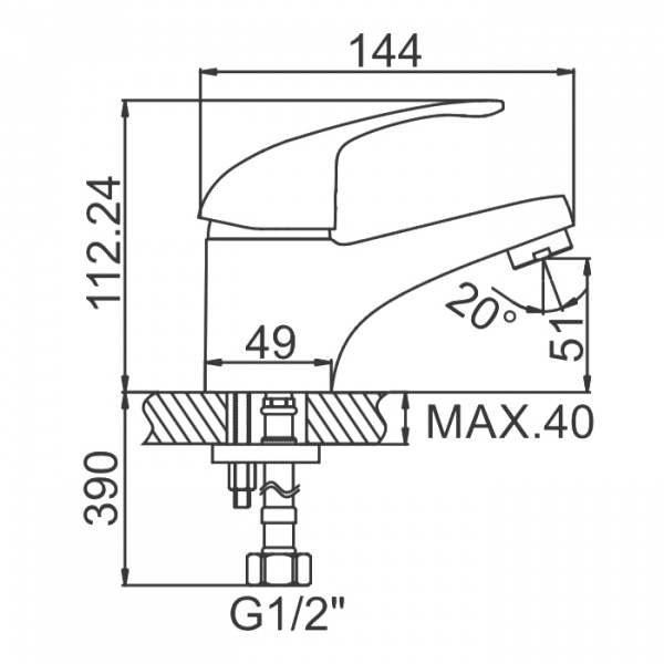 Смеситель для умывальника Ledeme H29-B L1029-B