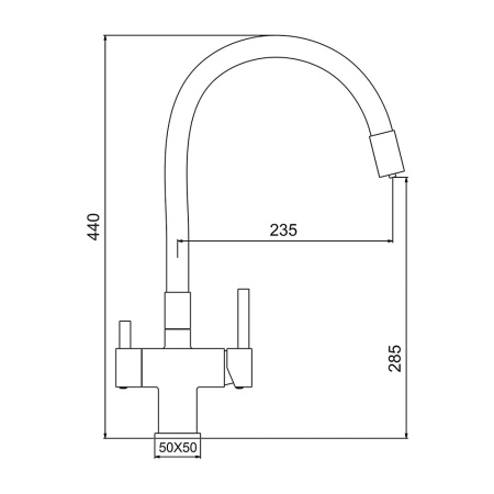 Смеситель для кухни с гибким изливом и подключением фильтра GAPPO G4395-36, черный