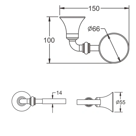 Стакан для ванной комнаты Rose RG1212, хром