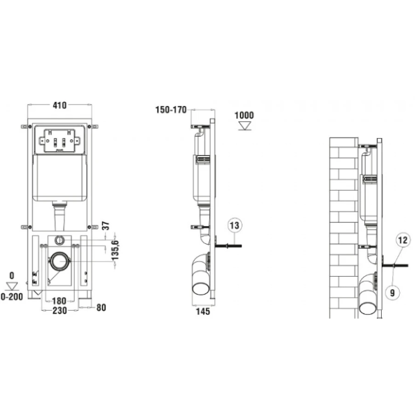 Унитаз с инсталляцией WeltWasser MARBERG 410 + MERZBACH 004 MT-WT + MAR 410 SE