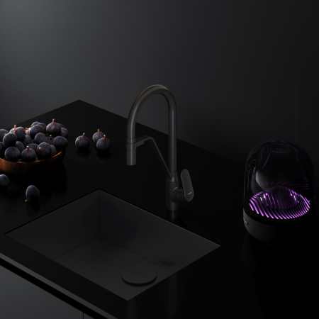 F8007822 Like, Смеситель для кухни AM.PM с каналом для питьевой воды и гибким изливом, черный