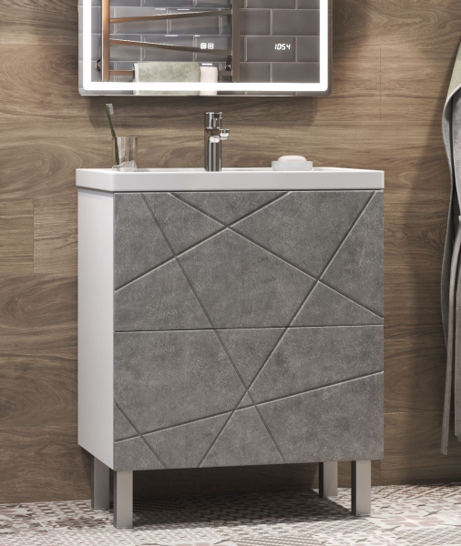 Тумба под раковину напольная VIGO Geometry tn.bsf.GEO.COM.60.2Y бетон, 60 см