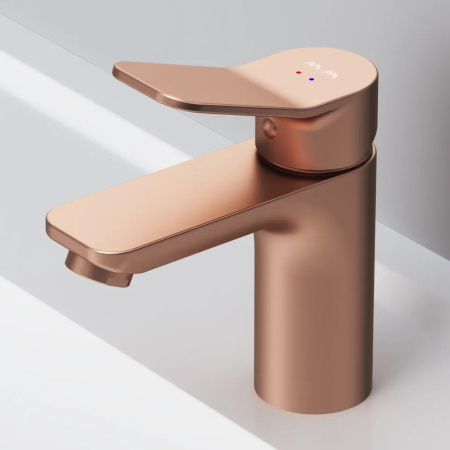 F85A02144 X-Joy Смеситель для умывальника AM.PM излив 100 мм, роз. золото