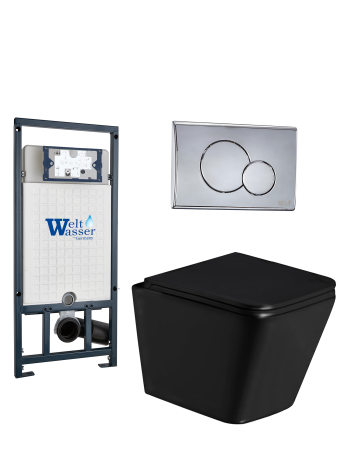 Комплект инсталляции с унитазом Weltwasser MARBERG 507 + GELBACH 043 GL-BL + MAR 507 RD CR