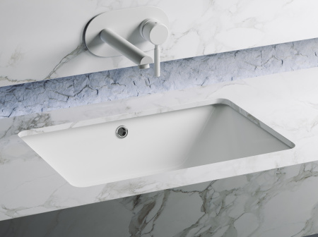 Умывальник прямоугольный встраиваемый под столешницу Ceramicanova Element 550*400*185мм, с крепежом и шаблоном для установки, Белый, CN6045