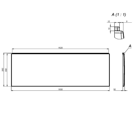W94A-165-070W-P X-joy панель фронтальная для ванны 165 см