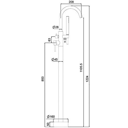 Напольный смеситель для ванны Gappo G3099