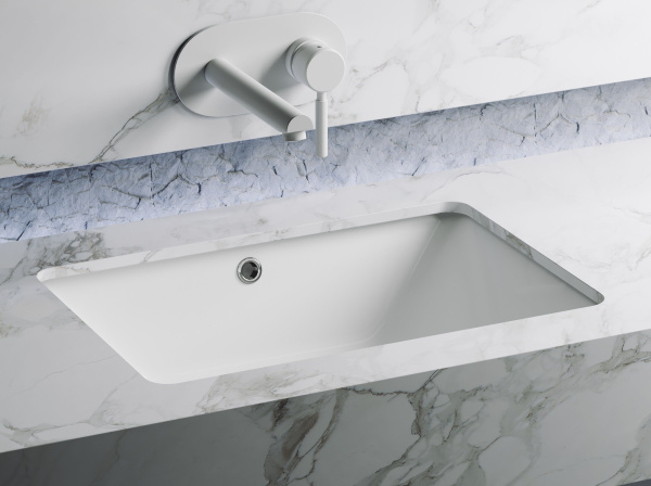 Умывальник прямоугольный встраиваемый под столешницу Ceramicanova Element 550*400*185мм, с крепежом и шаблоном для установки, Белый, CN6045