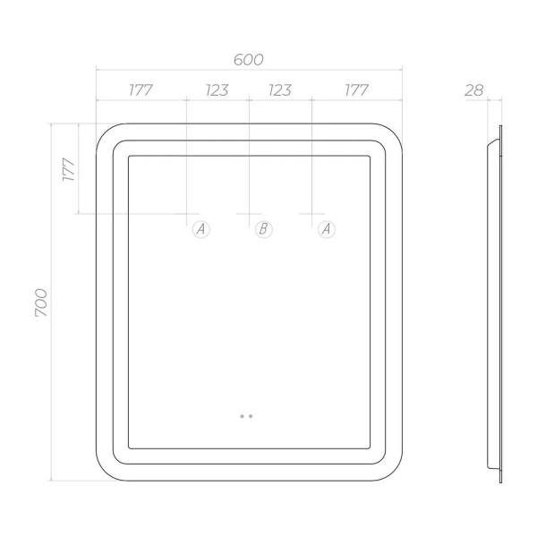 Зеркало VIGO Jess Classic 600