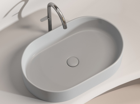 Умывальник чаша накладная овальная Ceramicanova Element 608*385*122мм, Серый матовый, CN6048MSG