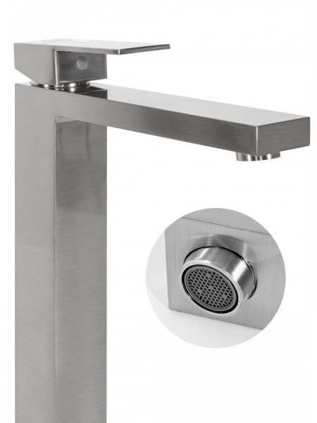 Cмеситель для раковины Высокий Hansberge H2070 Никель